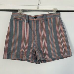 Madewell retro striped cotton denim shorts 28 inch waist size 6